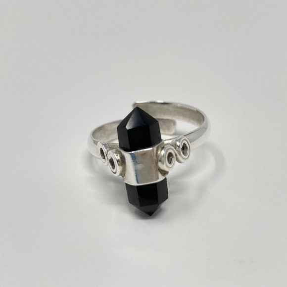 black onyx  women sterling silver ring 925 - Picture 5 of 6